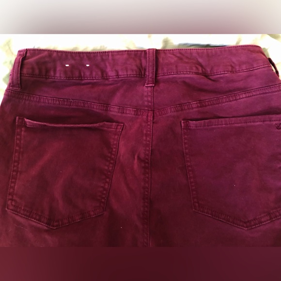American Eagle Outfitters Jeans Pants Womens’ Sz 12 L Burgundy Stretchy NM - Picture 4 of 9